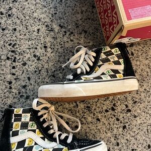 Vans Kids High-Top Sneakers - Black, White, and Yellow